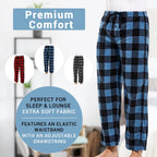 DG Hill 1Pack or 3Pack Mens PJ Pajama Pants Bottoms Fleece Lounge Pants Sleepwear Plaid PJs with Pockets Microfleece