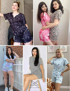 Ekouaer Pajamas Set for Women Short Sleeve Lounge Set 2 Piece Loungewear PJs Soft Cute Lightweight Sleepwear
