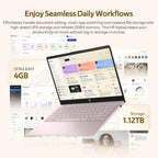 HP Flagship 14" HD Student&Business Laptop with AI Copilot, 13th Gen Intel 4-Core, 4GB RAM, 1.12TB Storage (128GB UFS + 1TB Docking Station), 1 Year Office 365, Wi-Fi 6, Win 11 S, Tranquil Pink