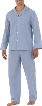 Fruit of the Loom Men's Long Sleeve Broadcloth Pajama Set