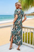 WIHOLL Women's Summer Short Sleeve Dresses Maxi Dress Vacation Beach Sundresses 2026 with Pockets