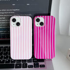 Yeddabox for iPhone 15 Case Cute Striped Phone Case Soft TPU Slim Shockproof Phone Cover for Women Girls, Pink