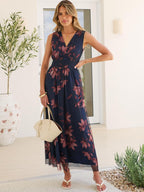 ANRABESS Womens Summer Floral Maxi Dress, A Line Tulle,Elegant for Wedding Guest & Beach Vacation,Flowy Casual Boho Outfits