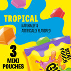 Gushers Tropical Fruit Flavored Snacks, Mini Pouches, 3 Ct, 1.32 Oz