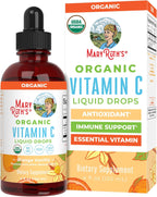 MARYRUTH'S Organic Vitamin C Supplement | Liquid Vitamin C Liquid Drops for Adults & Kids | Immune Support Supplement for Overall Health | Vegan | Non-GMO | Gluten Free | 4 Fl Oz