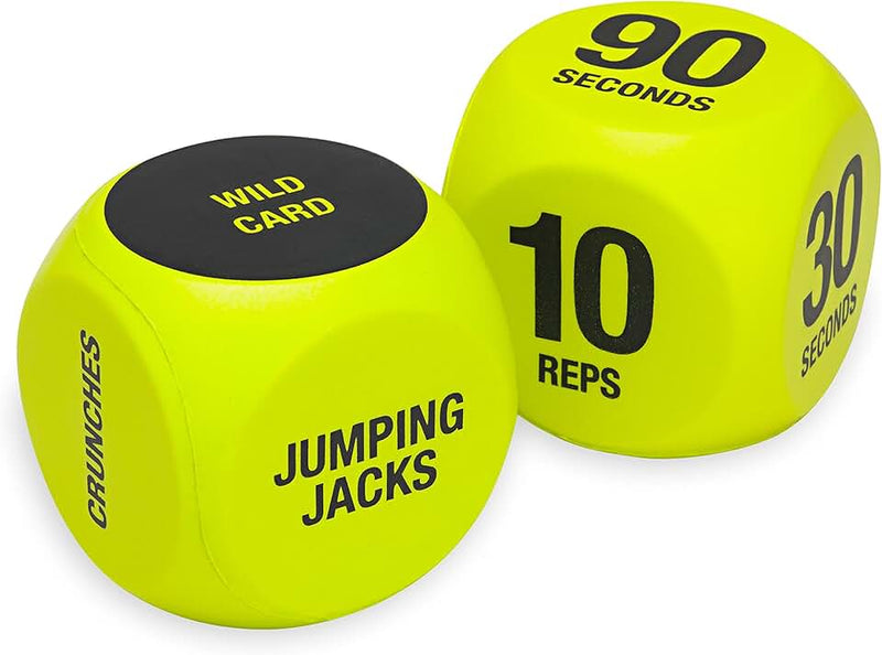 SPRI Exercise Dice (6-Sided) - Game for Group Fitness & Exercise Classes - Includes Push Ups, Squats, Lunges, Jumping Ja