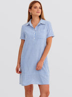 ANRABESS Womens Summer Shirt Dresses Casual Short Sleeve Button Tshirt Shift Short Polo Dress 2026 Beach Vacation Clothes