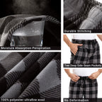 DG Hill 1Pack or 3Pack Mens PJ Pajama Pants Bottoms Fleece Lounge Pants Sleepwear Plaid PJs with Pockets Microfleece