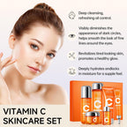 6-Piece Hydrating Skincare Set with Vitamin C & Niacinamide, Face Care Kit Includes Toner, Serum, Cleanser, Moisturizer, Eye Cream & Body Lotion | Mother’s Day Gift for Women