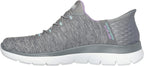 Skechers Women's Summits - Dazzling Haze Hands-Free Slip-Ins - Memory Foam Insole, Heel Pillow, Vegan Materials Sneaker
