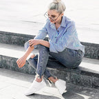 Adokoo Women's Fashion Sneakers PU Leather Casual Shoes White Tennis Low Top Shoes Womens Lace Up Sneakers