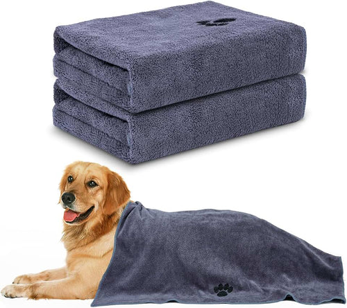 WOUSEDO Microfiber Dog Towels for Drying Dogs,40'' X 23.6'', Super Absorbent and Soft Pet Grooming Towel, Perfect Shower
