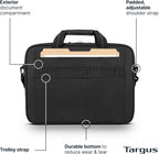 Targus Classic Slim Laptop Bag - Ergonomic Briefcase and Messenger Bag - Spacious Foam Padded for Laptops and Under