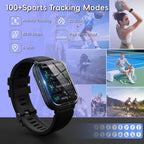 Smart Watch for Men Women Answer/Make Call, 1.85" HD Fitness Tracker with 24/7 Heart Rate & Sleep Monitor, 110+ Sports Modes, IP68 Waterproof Smartwatch, Long Battery Life for Android iOS, Black