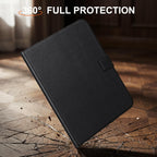 Genuine Leather Case for iPad 12th/11th/10th Gen (11"/10.9") 2025-2022 with Pencil Holder and Adjustable Stand, Magnetic Closure, Auto Wake/Sleep Cover, Black