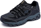 Skechers Men's Afterburn M. Fit Fashion Sneakers - Leather Upper, Memory Foam Insole, Rubber Outsole