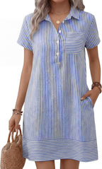 ANRABESS Womens Summer Shirt Dresses Casual Short Sleeve Button Tshirt Shift Short Polo Dress 2026 Beach Vacation Clothes