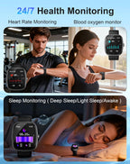 Smart Watch for Women Men, 1.85" HD Fitness Watch with 120 Sports Modes, 5.3 Bluetooth Call, 250+ Custom Dials, Heart Rate/Sleep Monitor Fitness Tracker, IP68 Waterproof Smartwatch for Android iOS