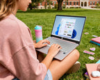 HP Latest Ultrabook Laptop with Copilot AI - 8GB RAM - Intel Core | Microsoft Office 365 Included, 192GB SSD, Webcam, Windows 11 no Mouse | Essential Laptop