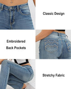 PEIHOT Bootcut Jeans for Women Mid Rise Straight Leg Stretchy Bootcut Denim Pants Cowgirl Western Outfit Trendy 2026