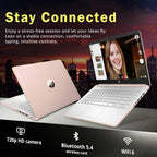 HP Stream 14" HD BrightView Laptop, Intel Celeron N150, 16GB RAM, 288GB Storage (128GB UFS + 160GB Docking Station Set), Intel UHD Graphics, 720p Webcam, Wi-Fi, 1 Year Office 365, Win 11 S, Gold