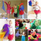 Juggling Scarves for Kids Play 24 Pcs Dance Music Scarfs Colorful Silk Actives Scarves Rhythm Band Scarves for Toddlers Children Movement(6 Colors)