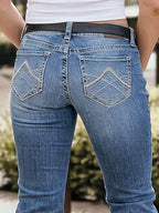 Flamingals Boot Cut Jeans for Women High Waist Tummy Control Straight Flare Trendy Denim Pants