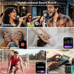 Smart Watches for Men Women, 1.83" HD Touchsreen, Bluetooth Calling, 5 ATM Water-Resistance, 130+ Sports Modes, Health, Fitness & Sleep Tracker, Timer, Pedometer, Fitness Watch for Android/iOS, Blue