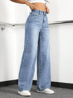 Straight Leg Jeans for Women,High Waisted Wide Leg Loose Stretchy Boyfriend Denim Pants Baggy Jeans for Women