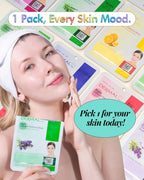 DERMAL Collagen Essence Sheet Mask 16 Combo Pack - 16 Days Daily Skin Therapy for Glow - Aloe, Snail, Vitamin Variety Gift Set - K-Beauty