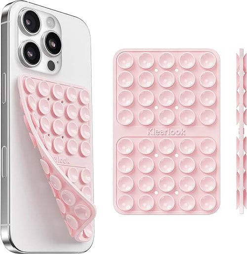 Klearlook Silicone Double-Sided Suction Cup Phone Case Detachable Mount, Sticky Phone Grip with Higher Suction Power for