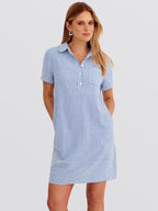 ANRABESS Womens Summer Shirt Dresses Casual Short Sleeve Button Tshirt Shift Short Polo Dress 2026 Beach Vacation Clothes