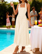 ZESICA Women's Summer Sleeveless Floral Maxi Dresses 2026 Halter Neck Flowy A Line Formal Cocktail Wedding Guest Long Dress