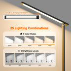 ShineTech LED Desk Lamp with USB-C Charging Port, Dimmable Desk Lamp for Home Office, Eye-Caring Reading Lamp with 25 Lighting Modes, Small Desk Light for Bedroom Nightstand with Adapter