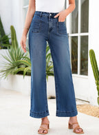 Astylish Women's Wide Leg Jeans High Waisted Stretchy Straight Leg Jeans Loose Trendy Denim Pants with Pocket