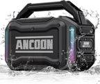 ANCOON Speakers Bluetooth Wireless: 80W(Peak) Loud Speaker with Bass, 20H Playtime, IPX6 Waterproof, Large Jobsite Speakers for Work, Outdoor, Workshop, Garage, Portable Speaker with TWS (Black)