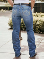 Flamingals Boot Cut Jeans for Women High Waist Tummy Control Straight Flare Trendy Denim Pants