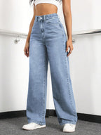 Straight Leg Jeans for Women,High Waisted Wide Leg Loose Stretchy Boyfriend Denim Pants Baggy Jeans for Women