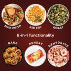Ninja XL Air Fryer with MaxCrisp | 6.5 QT Capacity | 6-in-1 Max Crisp, Air Fry, Roast, Bake, Reheat & Dehydrate | 450°F Temp | 1750 Watts | Nonstick Basket, Crisper Plate & Recipe Guide | Grey | AF181