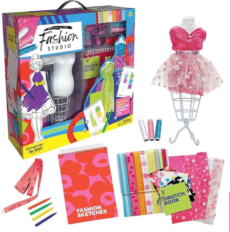 Creativity for Kids Designed by You Fashion Studio: DIY Fashion Designer Craft Kit for Girls, Dress Design Toy & Sewing