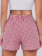 ANRABESS Boxer Shorts for Women Gingham Pajama 2026 Summer Casual Lounge Sleep Plaid Shorts Y2K Beach Bottoms