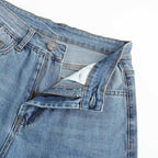 THUNDER STAR Womens High Waisted Wide Leg Jeans Stretchy Distressed Denim Pants