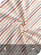 MEROKEETY Women's 2026 Summer Short Sleeve Tops Casual Colourful Striped Crewneck Loose Work T Shirts Blouses