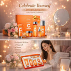 6-Piece Hydrating Skincare Set with Vitamin C & Niacinamide, Face Care Kit Includes Toner, Serum, Cleanser, Moisturizer, Eye Cream & Body Lotion | Mother’s Day Gift for Women