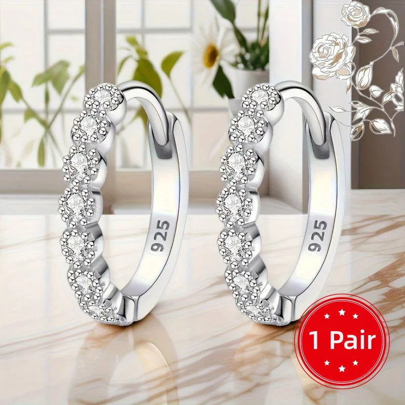 Elegant Silver Stud Earrings for Women, A Versatile and Dainty Single Pair for Everyday Luxury, Time