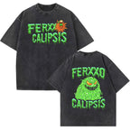 Ferxxocalipsis Tour 2024 Feid Ferxxo Vintage Washed T Shirts Men's Hip Hop Fashion Oversized T-shirt Punk Gothic Clothing Tshirt
