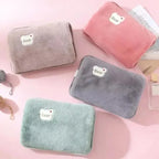 Reusable Hot Compress Bag with EU Plug Rechargeable Hand Warmer Cute Design Portable Hot Water Bottle for Therapeutic Warmth