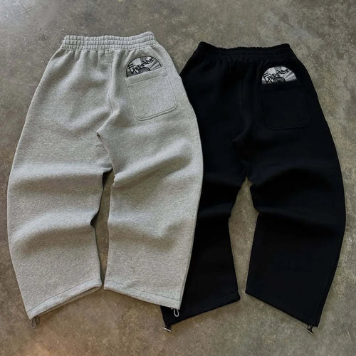 Fashionable Street Style Embroidered Sweatpants Autumn Winter Casual Pants Versatile Personality Couple's Pan