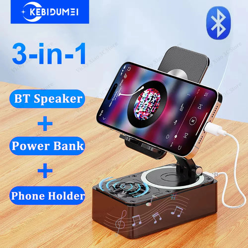 3-in-1 Bluetooth Speaker Phone Power Bank Foldable Wireless Speaker Phone Stand with Anti-Slip Pads For Video Meeting Li