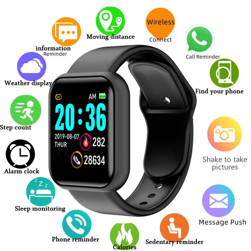 Multifunctional Smart Watch Men Women Bluetooth Connected Phone Music Player Fitness Sport Bracelet Sleep Monitor D13 Sm